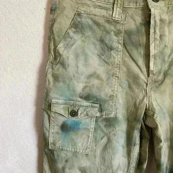 Anthropologie Wanderer Utilitarian Tie Dye Linen Blend Cargo Pants Gorpcore 27 - Picture 7 of 11